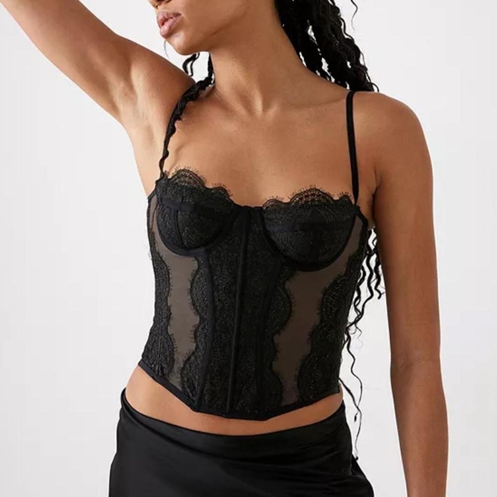 Urban Outfitters Black Modern Love Corset Top